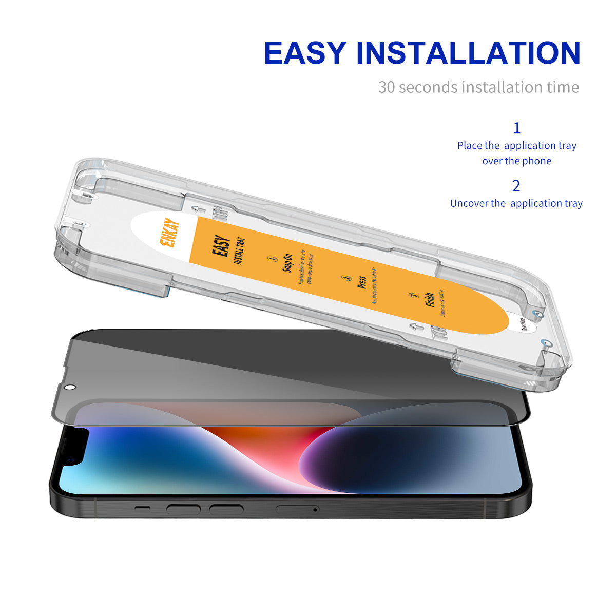 ENKAY HAT PRINCE For iPhone 14 Privacy Screen Protector Silk Printing Film with Easy Installation Kit Tray ENKAY HAT PRINCE For iPhone 14 Privacy Screen Protector Silk Printing Film with Easy Installation Kit Tray